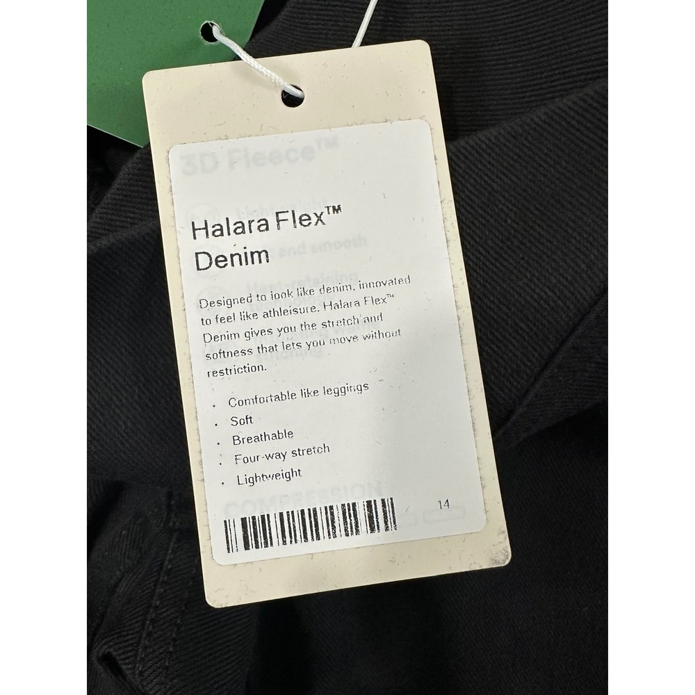 Halara Flex Denim Flare Pants Womens Large Tall Black High Waisted Crossover NEW - Picture 3 of 15
